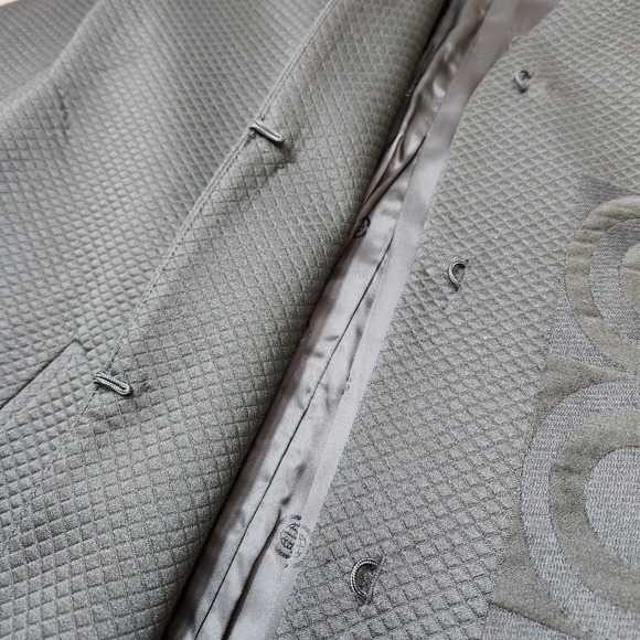 Leon Max Size M Limited Edition Circle Cloqué Jacquard Topper Coat Black Texture - Picture 9 of 15